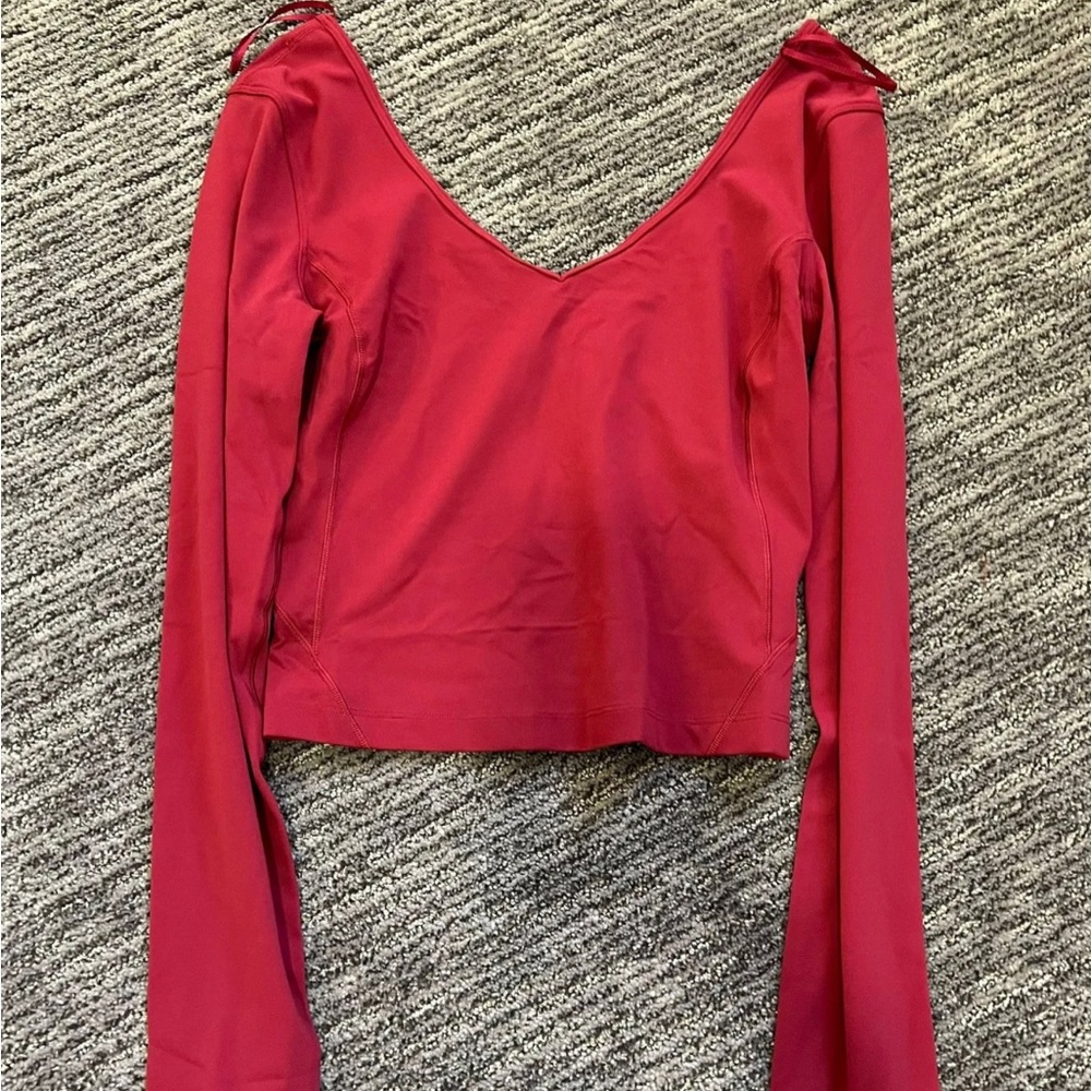 lululemon Align™ Long Sleeve Shirt in the color Pomegranate, Size 2